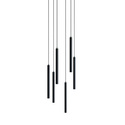 AFX Lighting Eli Multi-Light LED Pendant Light in Black, Size: 6 light