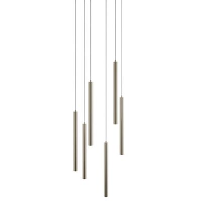 AFX Lighting Eli Multi-Light LED Pendant Light in Silver, Size: 6 light