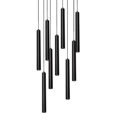 AFX Lighting Eli Multi-Light LED Pendant Light in Black, Size: 9 light