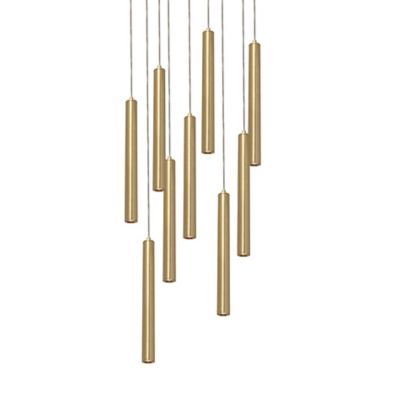 AFX Lighting Eli Multi-Light LED Pendant Light in Brass, Size: 9 light
