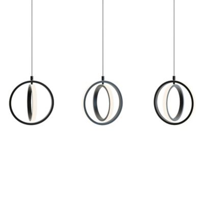 AFX Lighting Lock Multi-Light LED Linear Chandelier - Color: Black - Size: 