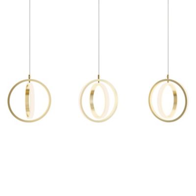 AFX Lighting Lock Multi-Light LED Linear Chandelier - Color: Brass - Size: 