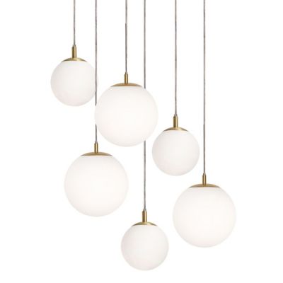 AFX Lighting Loretto Multi-Light Pendant Light in White, Size: 6 light