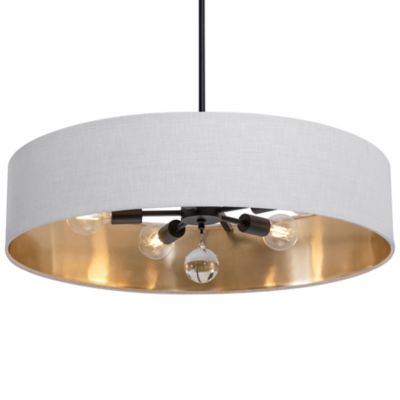 AFX Lighting Celine Pendant Light - Color: White - Size: Large - CLNP30MBBK