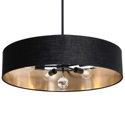 AFX Lighting Celine Pendant Light - Color: Black - Size: Large - CLNP30MBBK