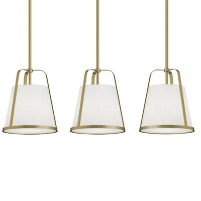 AFX Lighting Lizzette Linear Chandelier in Brass, Size: 3 light