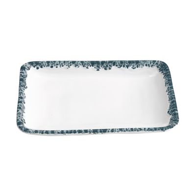 Zafferano America Stone Rectangular Plate, Set of 2 - Color: Blue - Size: M