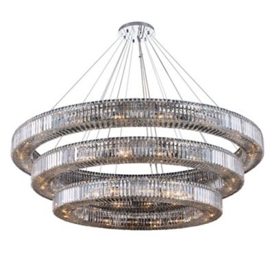 Allegri by Kalco Lighting Rondelle 3 Tier Chandelier - Color: Silver - Size