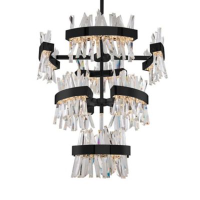 Allegri by Kalco Lighting Glacier LED Chandelier - Color: Black - 030259-05