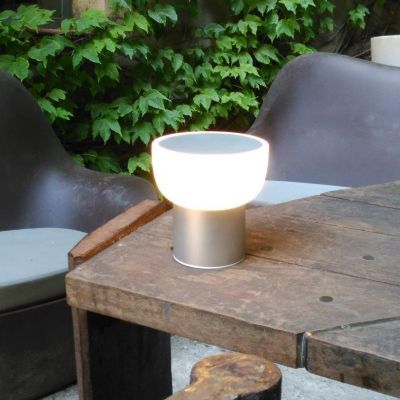 Alma Light Patio Outdoor LED Table Lamp - Color: Silver - Size: Tall - 2000