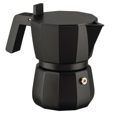 Alessi Moka Espresso Coffee Maker - Color: Black - Size: Medium - DC06/3 B