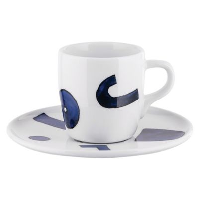 Alessi Yunokiware Mocha Cup and Saucer, Set of 4 - Color: White - NF08/76S