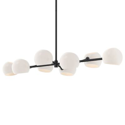 Alora Mood Willow Linear Chandelier in Cream, Size: 8 light