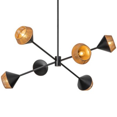 Alora Mood Daphne Chandelier - Color: Black - Size: 6 light - CH633638MBBR