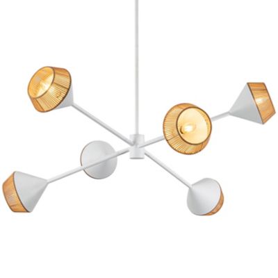 Alora Mood Daphne Chandelier - Color: White - Size: 6 light - CH633638WHBR