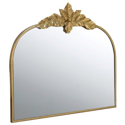 Alder & Ore Billie Wall Mirror with Leaf Accents - Color: Gold