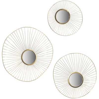 Alder & Ore Haven Round Wall Mirror - Set of 3 - Color: Gold