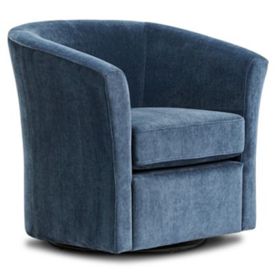 Alder & Ore Velia Swivel Chair in Blue