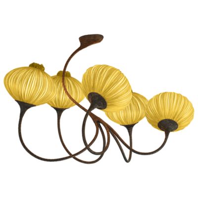 Aqua Creations Five Palms Chandelier - Color: Yellow - Size: 5 light - Five