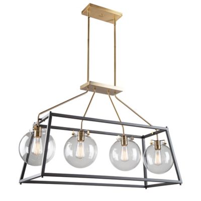 Huxe Maya Linear Chandelier - Color: Clear - Size: 4 light