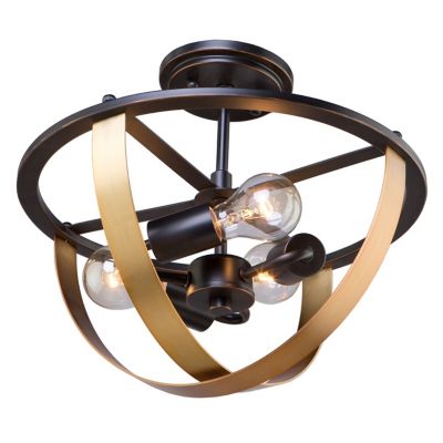 Huxe Simeon Semi-Flushmount Light - Color: Bronze - Size: 3 light