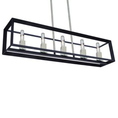 Huxe Valerius Linear Chandelier - Color: Black - Size: 5 light