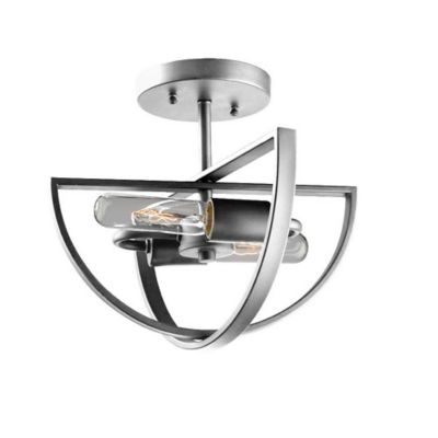 Huxe Benedetta Semi-Flushmount Light - Color: Silver - Size: 2 light