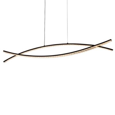 Huxe Vani LED Linear Chandelier Light - Color: Black