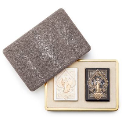 AERIN Shagreen Card Set in Brown