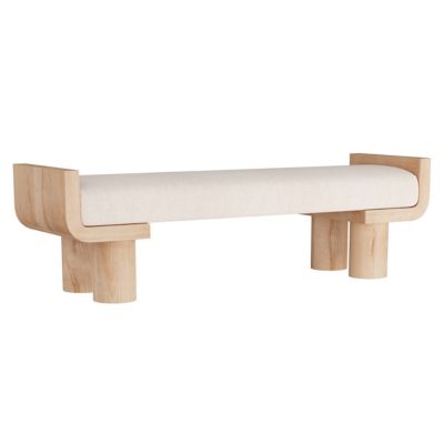 ARR2427186 Arteriors Wesley Bench - Color: White - FHI01 sku ARR2427186