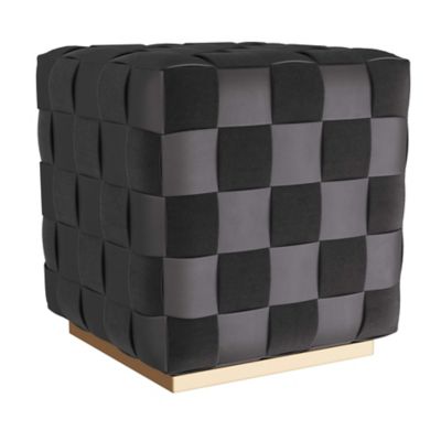 ARR2427523 Arteriors Winnetka Ottoman - Color: Black - FOI04 sku ARR2427523