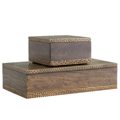 Arteriors Turney Boxes, Set of 2 - Color: Brass - ARI03