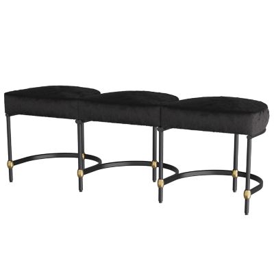 ARR2479144 Arteriors Blaire Bench - Color: Black - FHI08 sku ARR2479144