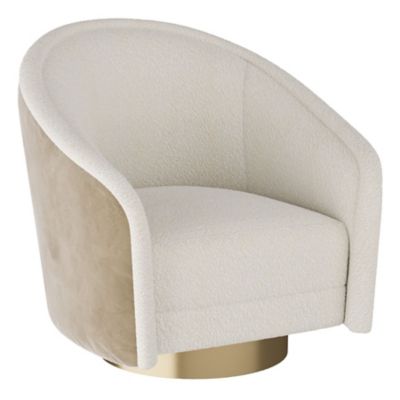 ARR2479242 Arteriors Aljona Swivel Chair - Color: Cream - FRU sku ARR2479242