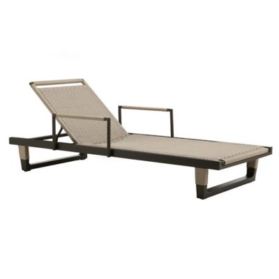 Arteriors Daytona Outdoor Chaise Lounge with Arms in Beige