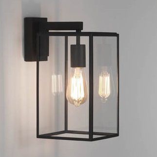 Astro Lighting Box Outdoor Wall Sconce - Color: Black - Size: Medium - 1354