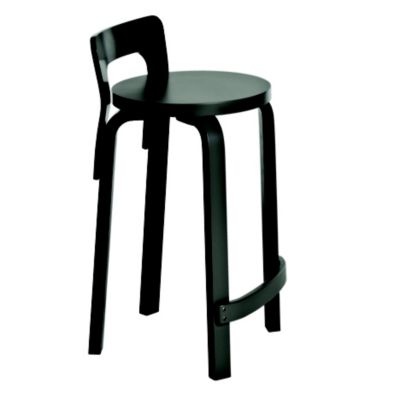 ATK510108 Artek High Chair K65 - Color: Black - 28100655 sku ATK510108