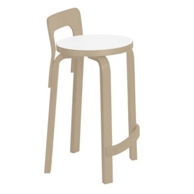 ATK510107 Artek High Chair K65 - Color: White - 28100654 sku ATK510107