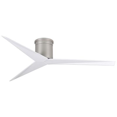 56""  Eliza-H Flushmount Ceiling Fan - Color: Metallics - Number of Blades: 3 - Blade Color: Gloss White - Matthews EKH-BN-WH