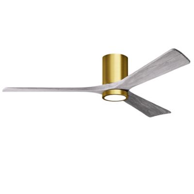 Atlas Fan Company Irene-HLK LED Flushmount 3 Blade Ceiling Fan - Color: Bra