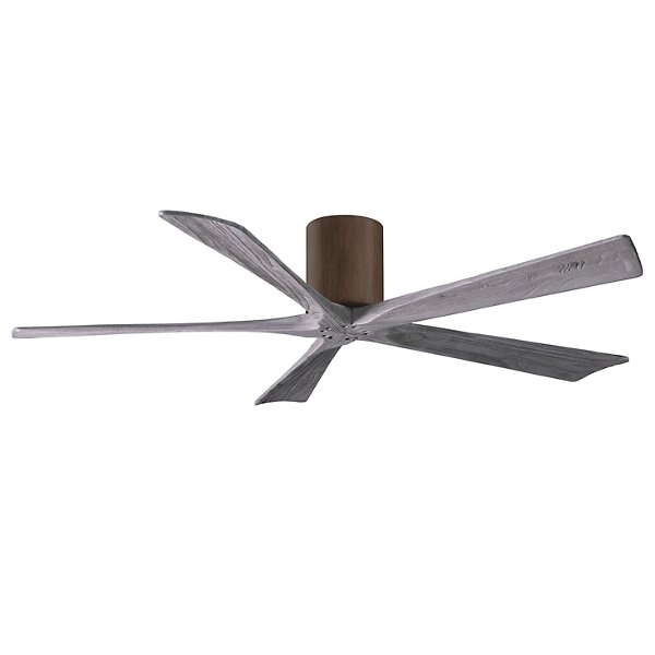 Irene-H Flushmount 5 Blade Ceiling Fan - Color: Wood tones - Blade Color: Barnwood Blades - Atlas Fan Company IR5H-WN-BW-60