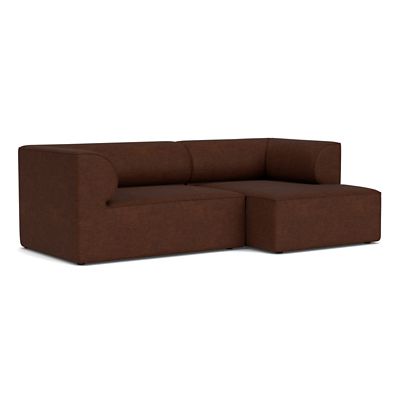 Audo Copenhagen Eave 2-Seater Sofa with Chaise in Brown, Size: Large