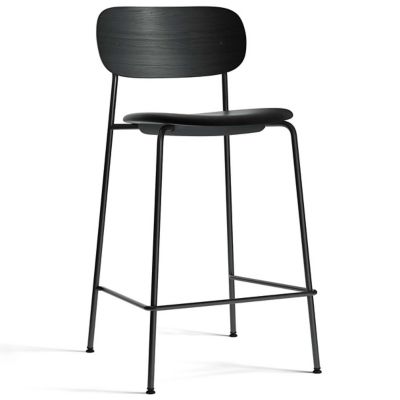 Audo Copenhagen Co Upholstered Seat Bar/Counter Stool - Color: Black - 1185