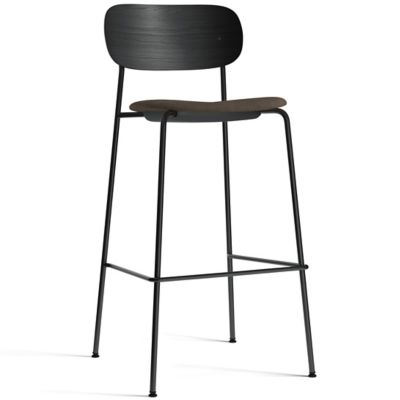 Audo Copenhagen Co Upholstered Seat Bar/Counter Stool - Color: Black - 1180