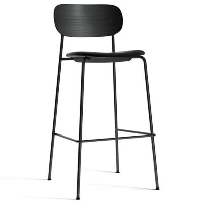 Audo Copenhagen Co Upholstered Seat Bar/Counter Stool - Color: Black - 1181