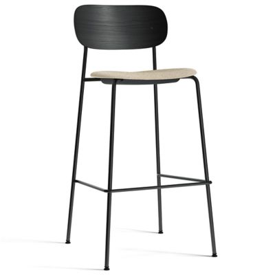 Audo Copenhagen Co Upholstered Seat Bar/Counter Stool - Color: Black - 1180