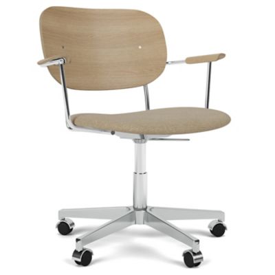 Audo Copenhagen Co Task Chair w/Armrest, Upholstered Seat - Color: Silver -