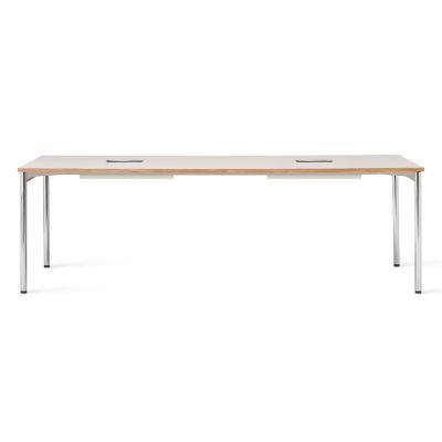 Audo Copenhagen Co Table with Cable Management - Color: Silver - Size: Larg