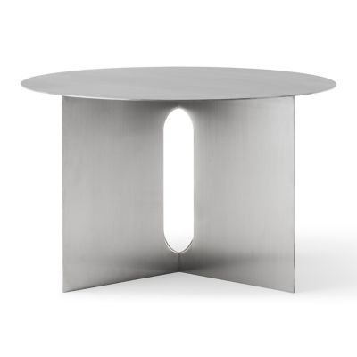 Audo Copenhagen Androgyne Metal Side Table, Wide, 25-Inch in Silver