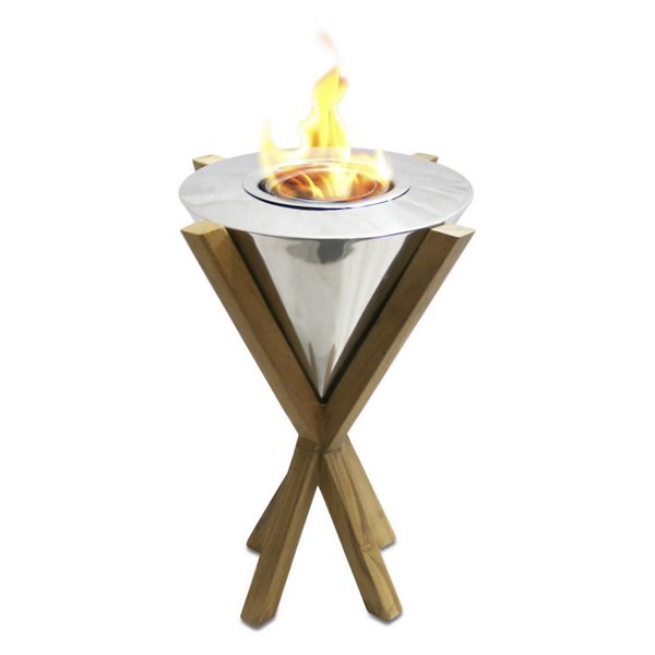 Southampton Teak Indoor/Outdoor Tabletop Fireplace - Color: Silver - Anywhere Fireplace 90232